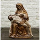 Flemish polychromed and partly gilded wooden Pietà, 17th century, h. 41 cm, some restoration 27.