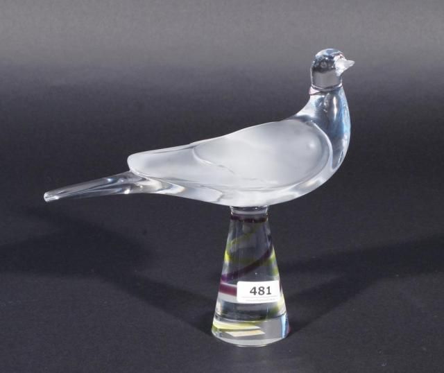 French glass bird, Lalique France, h. 21 cm. 27.00 % buyer's premium on the hammer price, VAT