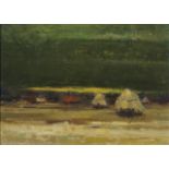 Oil on board, Landscape Latem, sig t.l. 'Moons', 1974, dim. 13 x 18,5 cm. 27.00 % buyer's premium