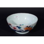 Chinese porcelain bowl, 18th century, famille rose, fretting and hairline cracks, diam. 23,5 cm.