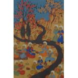 4 Persian miniatures on paper, 20th century, dim. 25 x 16 cm (4x) 27.00 % buyer's premium on the