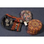 Three Afghan head pieces, Provenance: collection van Tienhoven (3x) 27.00 % buyer's premium on the