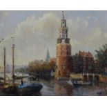 A. Karssen (1945), oil on canvas, Tower Netherlands, monogram b.r., dim. 23 x 28 cm. 27.00 % buyer'