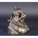 Bronze sculpture, Russian worker, h. 16,5 cm. 27.00 % buyer's premium on the hammer price, VAT