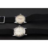 2 vintage steel wrist watches, Anker (2x) 27.00 % buyer's premium on the hammer price, VAT included