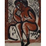 G. Eggen (1921-2000), linocut, Nude, sig. b.r., 15/50, dim. 26 x 21 cm. 27.00 % buyer's premium on