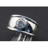 White gold ring, set with brilliant cut diamond, appr. 0.65 crt., ring size 17 1/2, appr. 9.4 grams