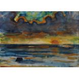 A.H. Gouwe (1875-1965), watercolour, Pacific seascape, sig. b.r., dim. 24,5 x 34 cm. 27.00 % buyer'