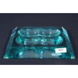 Giorgio Berlini, glass square dish, dim. 22 x 22 cm. 27.00 % buyer's premium on the hammer price,