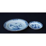 Chinese porcelain plate, 18th century, diam. 22 cm + Chinese porcelain saucer, diam. 13 cm (2x) 27.