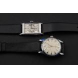 2 vintage steel wrist watches, Monté (2x) 27.00 % buyer's premium on the hammer price, VAT included