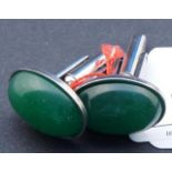 Cufflinks, set with green quartz 27.00 % buyer's premium on the hammer price, VAT included