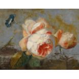 Oil on panel, Stillife with various flowers, 18th century, dim. 16 x 20,5 cm, in need of