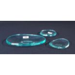 Giorgio Berlini, 3 glass oval dishes, l. 11, 12 and 22 cm (3x) 27.00 % buyer's premium on the