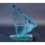 Giorgio Berlini, glass sailing boat, signed, h. 32 cm. 27.00 % buyer's premium on the hammer price,