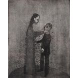 Aad de Haas (1920-1972), etching, The blessing, sig. b.r., dim. 28,5 x 22 cm. 27.00 % buyer's