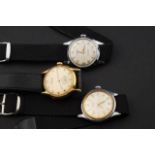2 steel and 1 doublé man's wristwatch, brand a.o. Roames, Time Watch and Rigi (3x) 27.00 % buyer's
