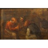 Marouflé, 17th/18th century, Drinkers, dim. 13 x 20 cm. 27.00 % buyer's premium on the hammer