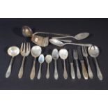 appr. 165-part German silver cutlery, 800, consisting of: 12 fish knives and forks + 12 ice