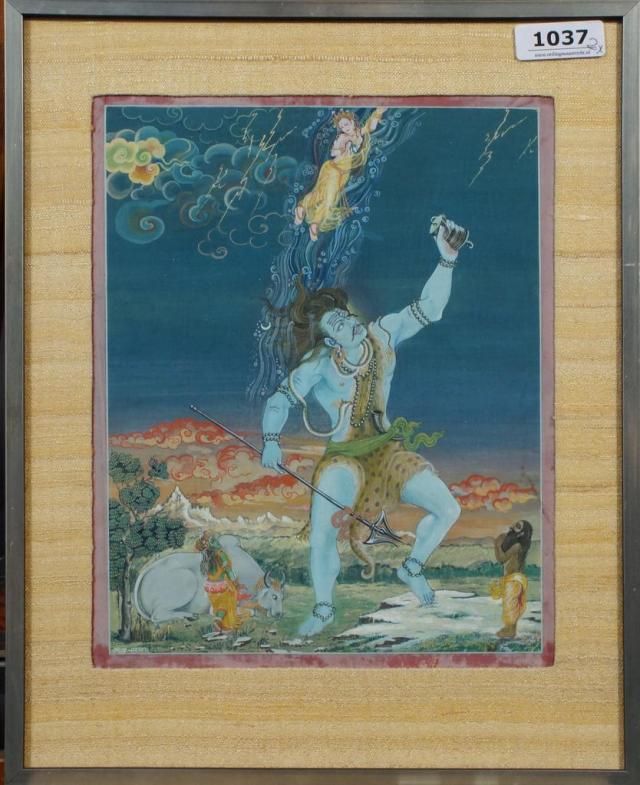 2 Indian paintings on cloth, dim. 20 x 16 cm. 27.00 % buyer's premium on the hammer price, VAT - Image 4 of 4