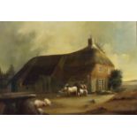 Oil on canvas, Landscape with farmhouse, sig. b.r., dated '69, dim. 69 x 99 cm. 27.00 % buyer's