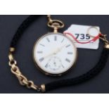 Gilt pocket watch, with antique pink and yellow gold watch chain 27.00 % buyer's premium on the