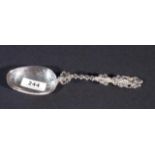 Dutch silver birthday spoon, 19th century, with inscription, appr. 63 grams 27.00 % buyer's premium