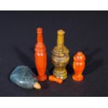3 stone snuffbottles, one is damaged (3x) 27.00 % buyer's premium on the hammer price, VAT included