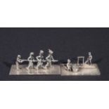 Dutch silver miniature skaters and masons, second amount (2x) 27.00 % buyer's premium on the hammer