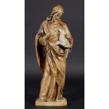 Earthenware sculpture, Beeselse draak, Christ with the lamb, h. 42 cm. 27.00 % buyer's premium on