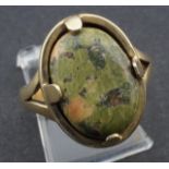 Antique yellow gold ring, set with quartz, appr. 7.2 grams, ring size 16 1/4 27.00 % buyer's