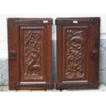 Two carved oak door panels, 18th century, dim. 62 x 37 cm (2x) 27.00 % buyer's premium on the