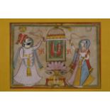 2 Indian miniatures, bodycolour on paper, Couples, dim. 17 x 23 cm and 18,5 x 25 cm (2x) 27.00 %