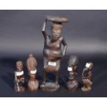 5 African wooden sculptures, various sizes between 13 and 33 cm (5x) 27.00 % buyer's premium on the