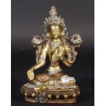Bronze Buddha (Green Tara), h. 20 cm. 27.00 % buyer's premium on the hammer price, VAT included