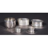 2 Dutch silver napkin rings, second amount + Dutch silver napkin ring, second amount + Silver