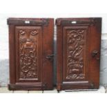 Two carved oak door panels, 18th century, dim. 62 x 37 cm (2x) 27.00 % buyer's premium on the