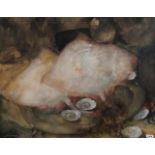 Jules Brouwers (1869-1955), watercolours, Stillife with ray, sig. b.r., dim. 58 x 73 cm. 27.00 %