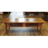 Spanish low table, two drawers, 19th/20th century, dim. 53 x 171 x 72 cm. 27.00 % buyer's premium