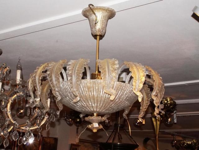 Glass Venetian chandelier, Murano, lenght adjustable, l. 62 cm, diam. appr. 74 cm. 27.00 % buyer's