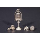 Dutch silver miniature bird cage, second amount + Miniature dog + Miniature riksja (3x) 27.00 %