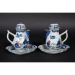 Two Chinese porcelain dishes and jugs, Imari decoration, 18th/19th century, one lid not original,