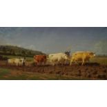 Oil on canvas, Copy after Rose Bonheur's Ploughs in Nevers, 20th century, dim. 133 x 261 cm,