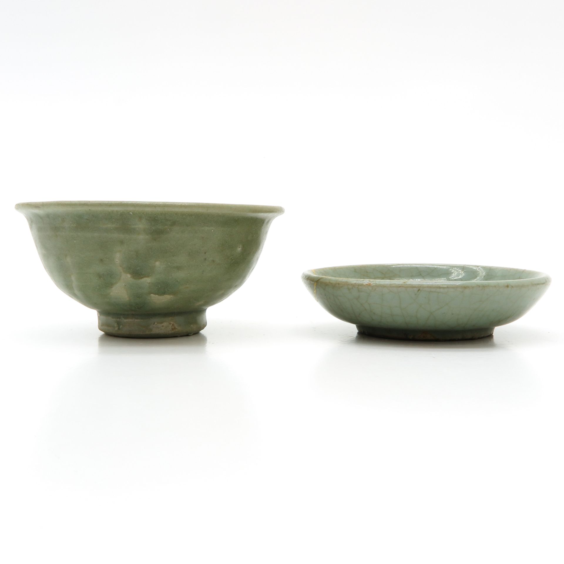 Lot of 2 Chinese Celadon Bowls - Bild 4 aus 6