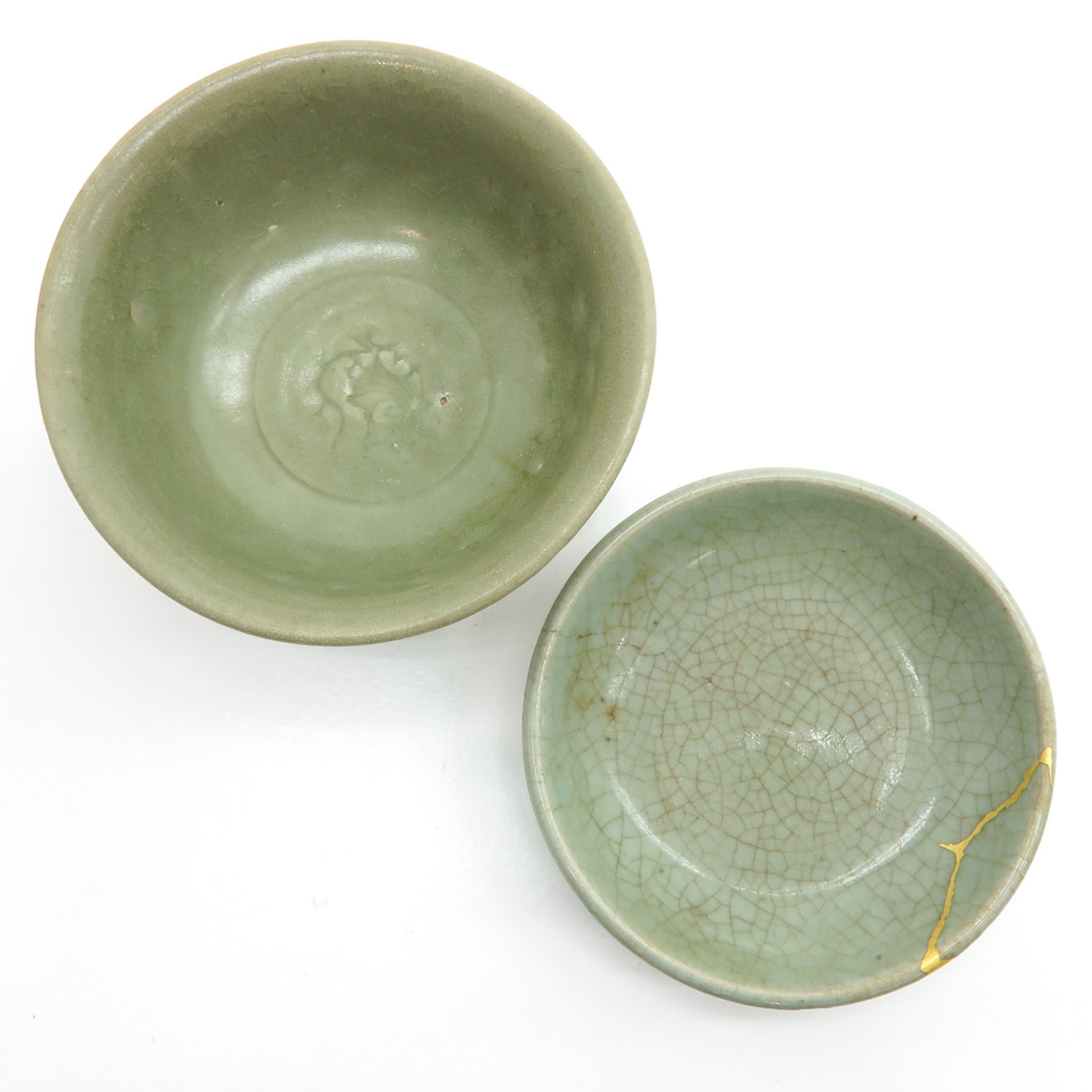 Lot of 2 Chinese Celadon Bowls - Bild 5 aus 6