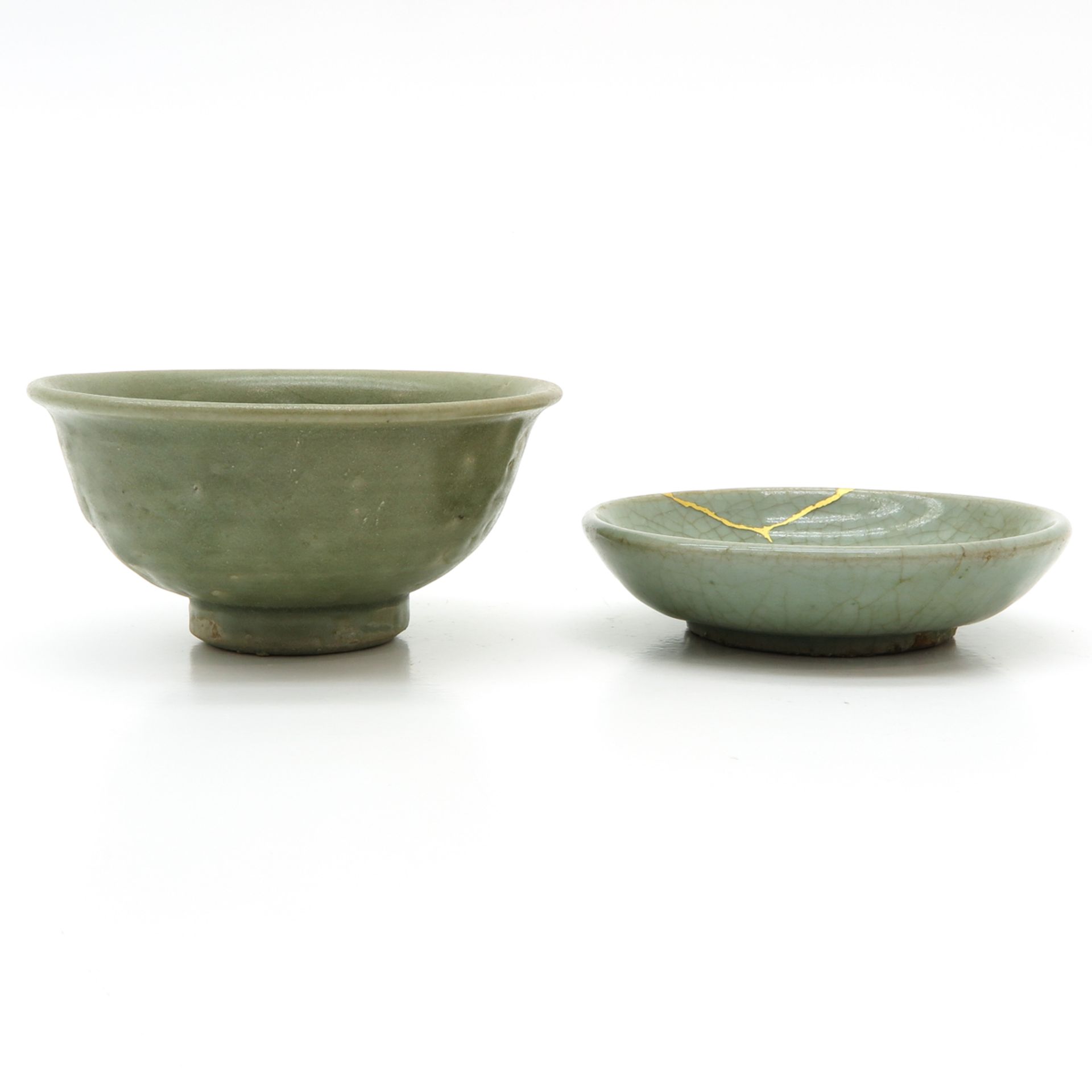 Lot of 2 Chinese Celadon Bowls