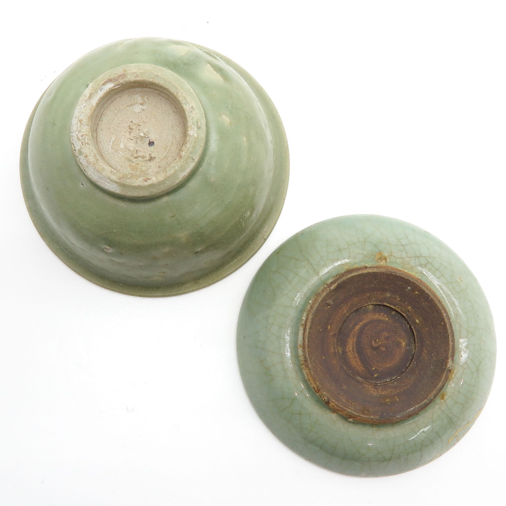 Lot of 2 Chinese Celadon Bowls - Bild 6 aus 6