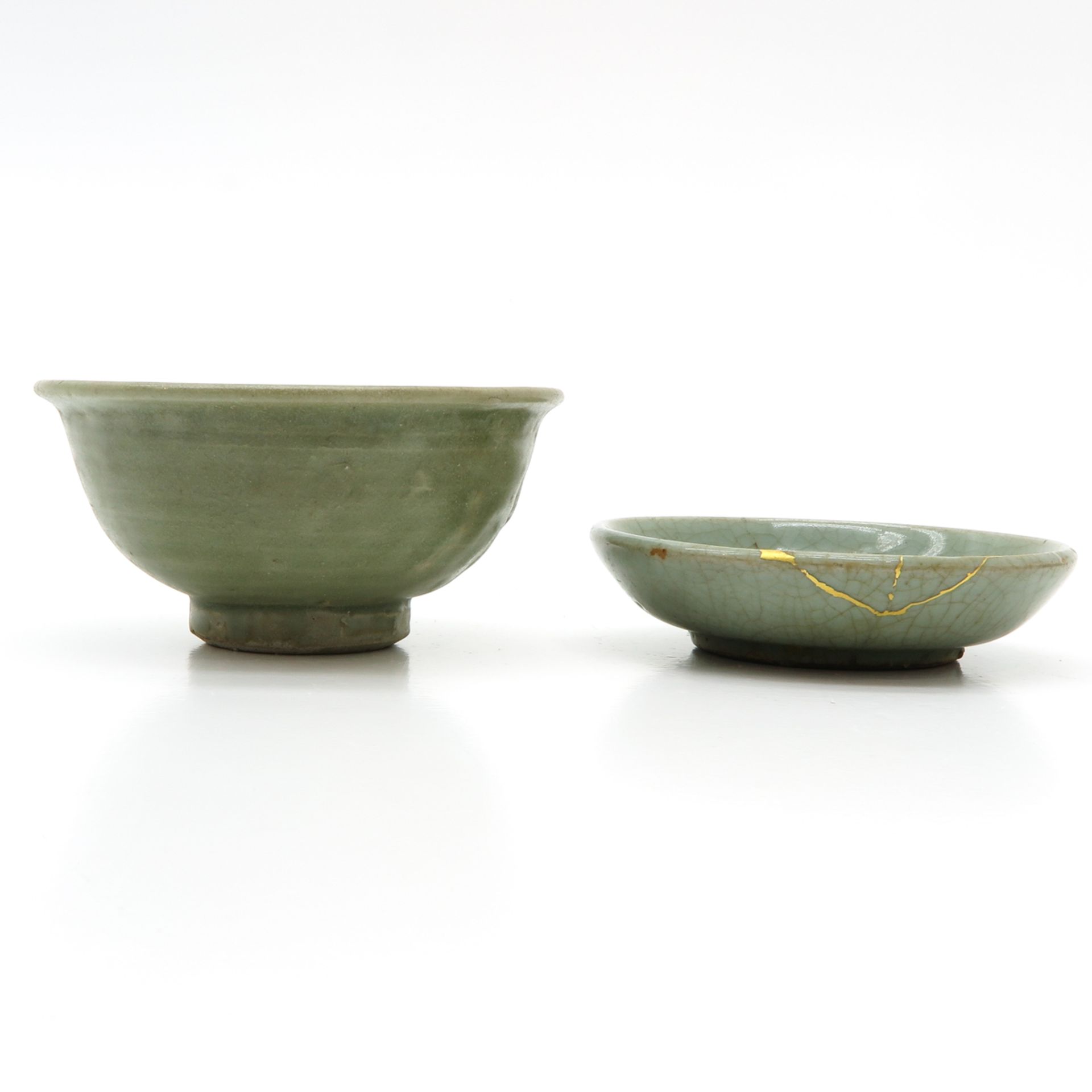 Lot of 2 Chinese Celadon Bowls - Bild 3 aus 6