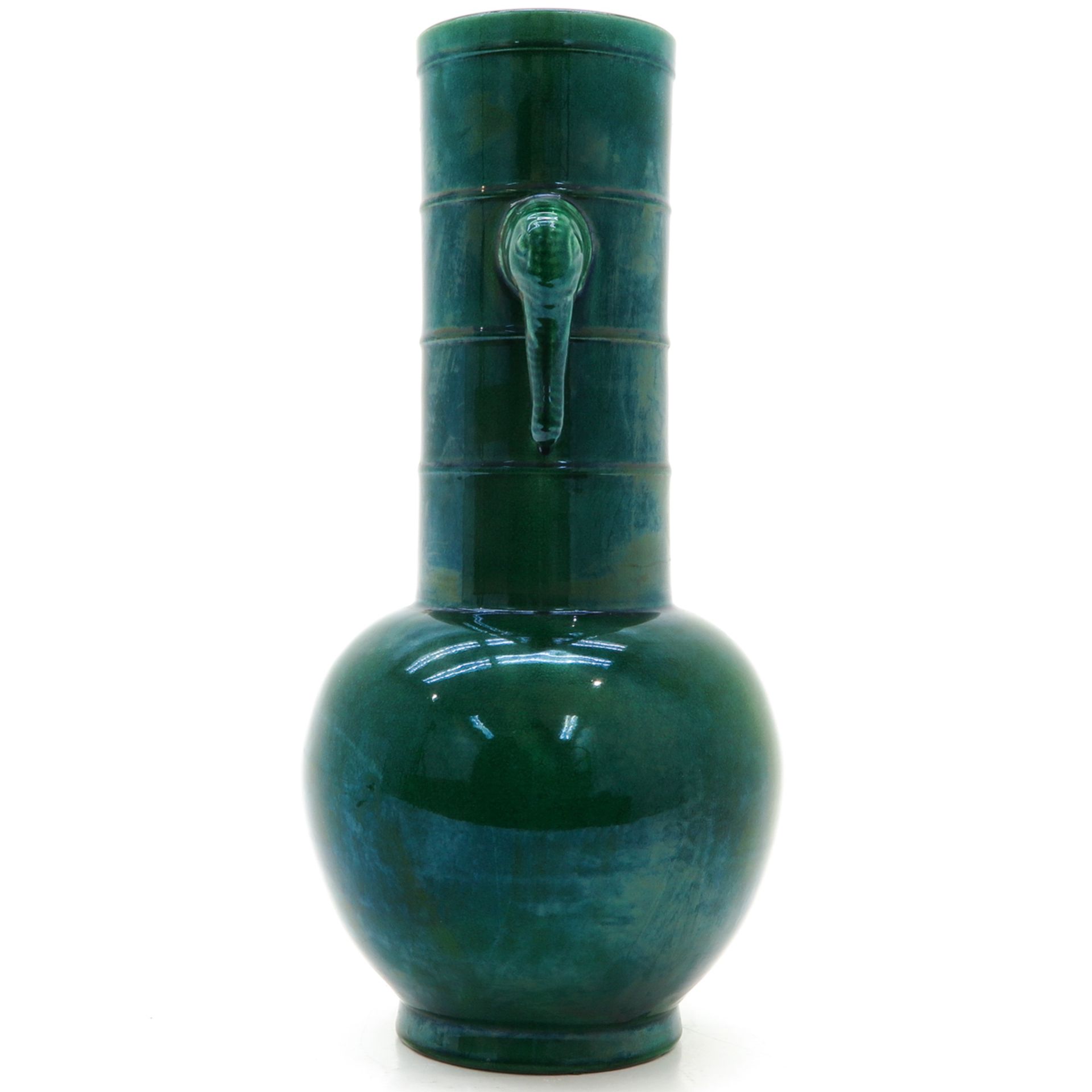 Green Glaze China Porcelain Vase - Bild 2 aus 6