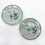 Lot of 2 18th Century China Porcelain Plates